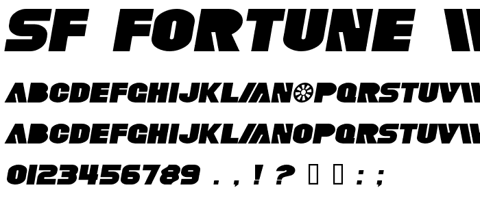 SF Fortune Wheel Extended Italic font